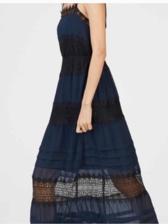 Club Monaco Dresses & Skirts - Club Monaco Navy and Black Lace-Tier Maxi Dress